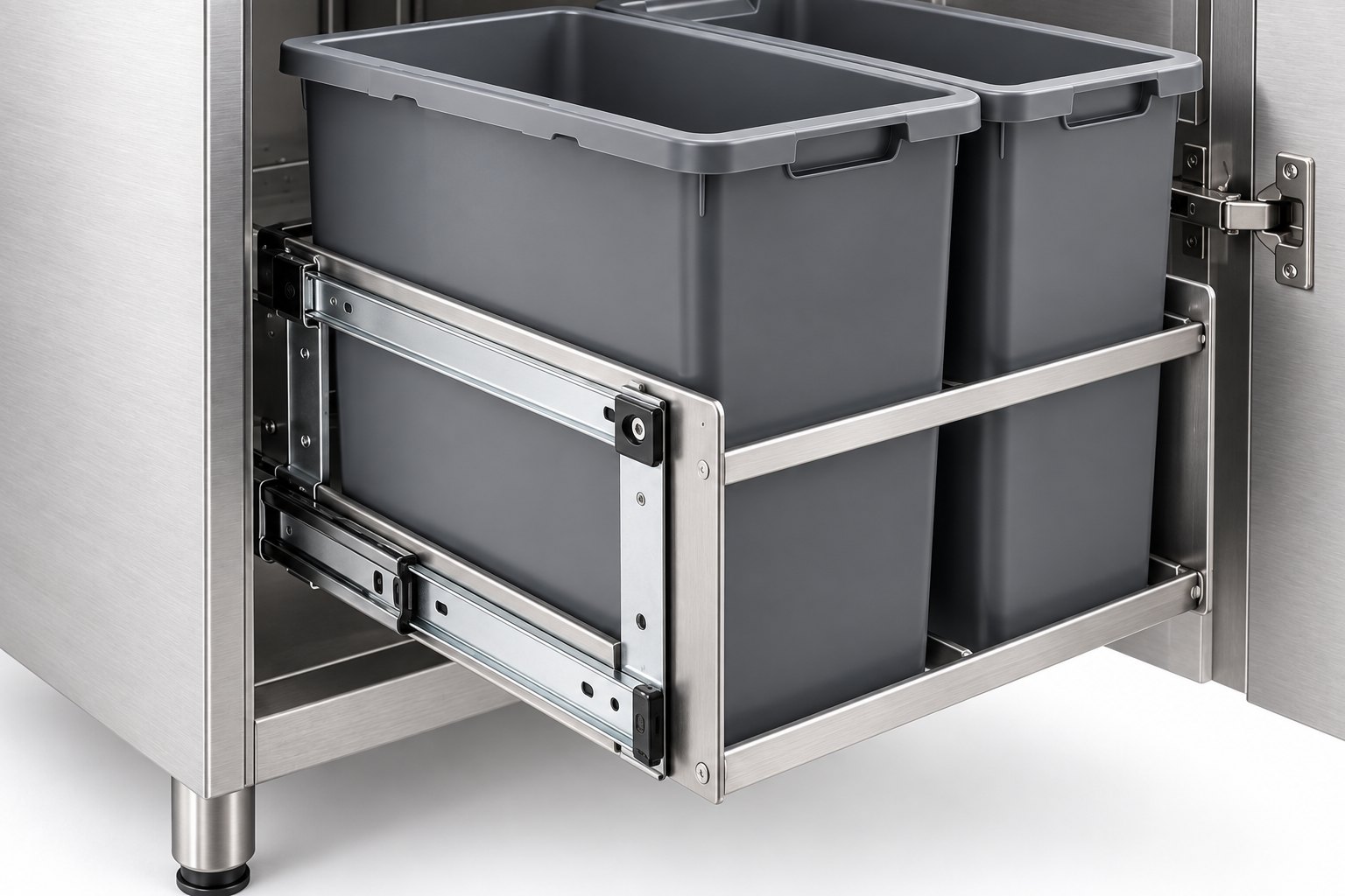 Thùng Rác Âm Tủ Cánh Kéo – TR1K – chi tiết bề mặt
