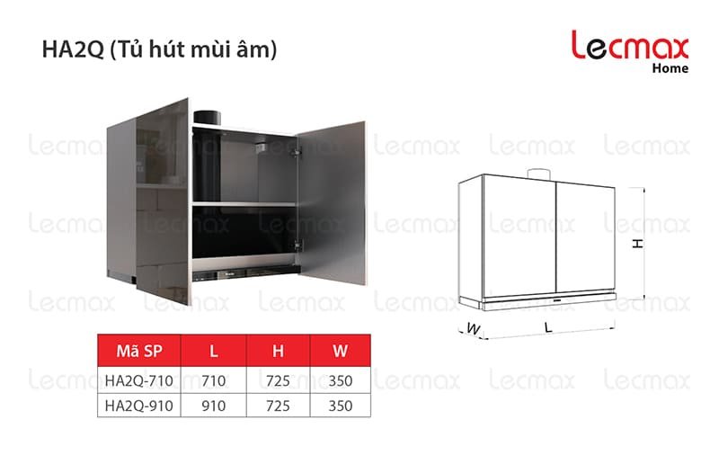 Tủ Hút Mùi Âm Lecmax Home HA2Q